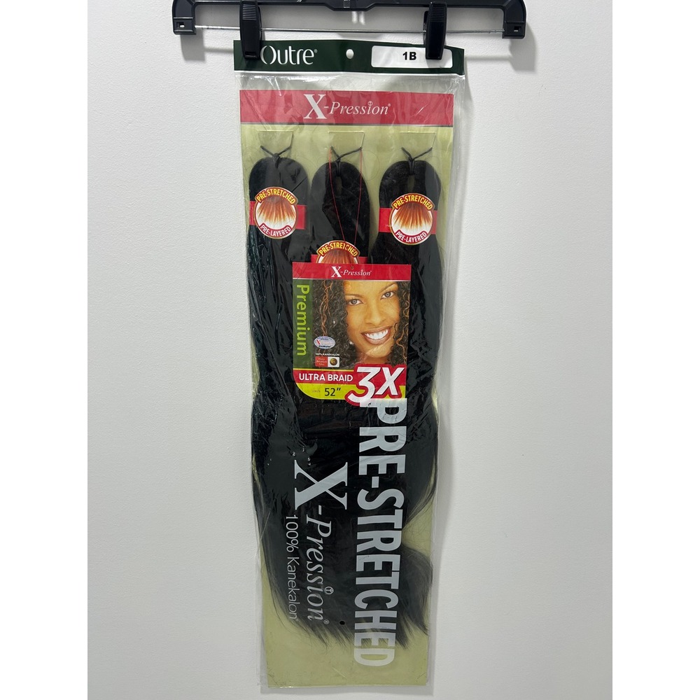 Outre X-Pression Ultra Braid 3X Pre-Stretched 52 inch 1B Off Black Kanekalon